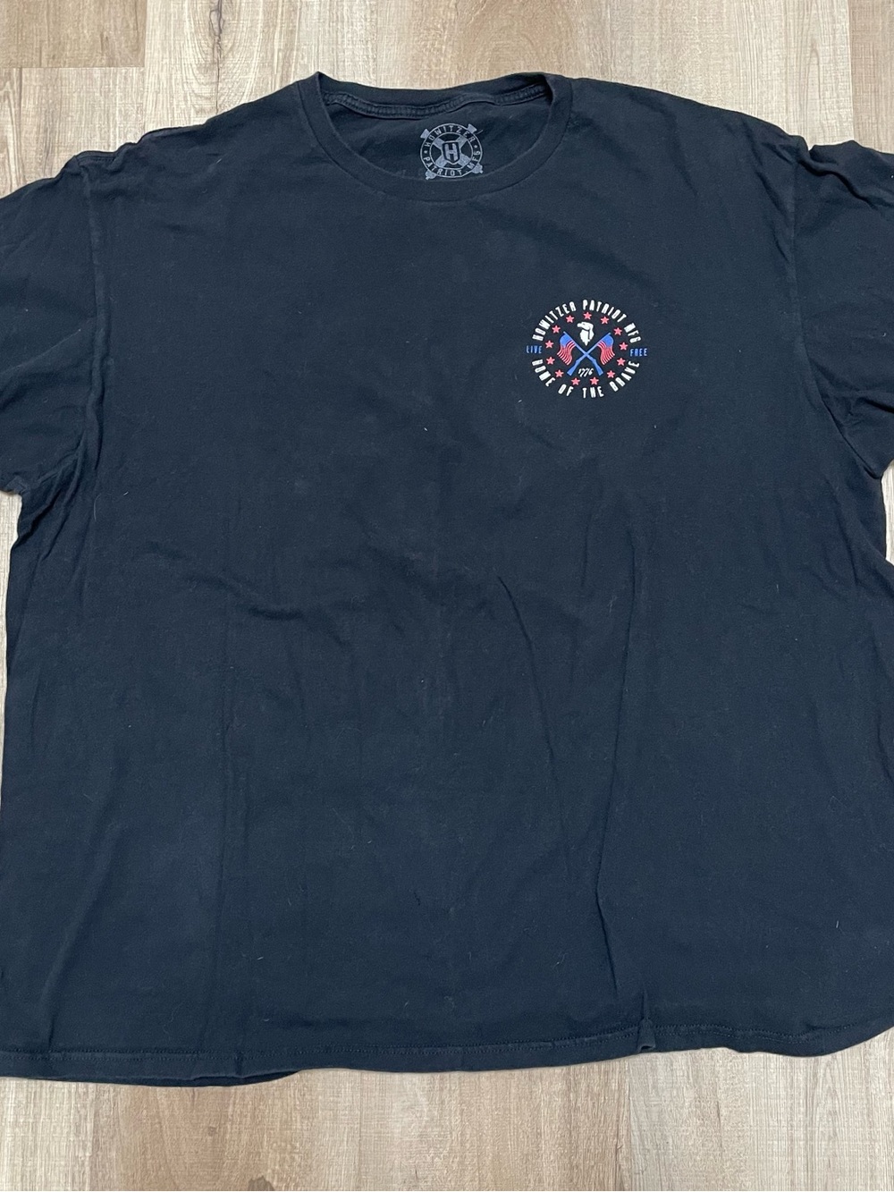 Men's Black Howitzer Patriot Mfg Graphic Pocket-Print T-Shirt